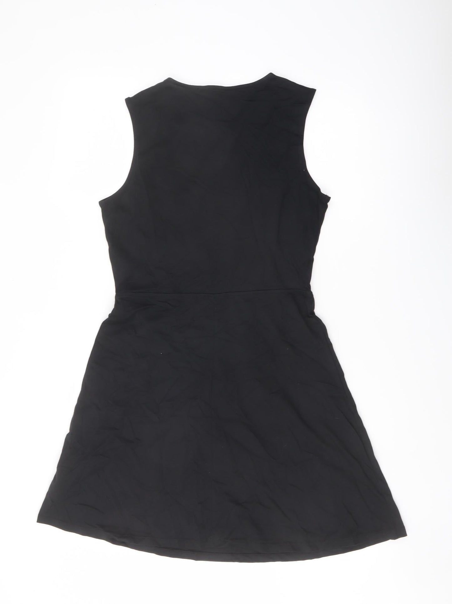 Marks and Spencer Womens Black Cotton A-Line Size 10 Round Neck Pullover