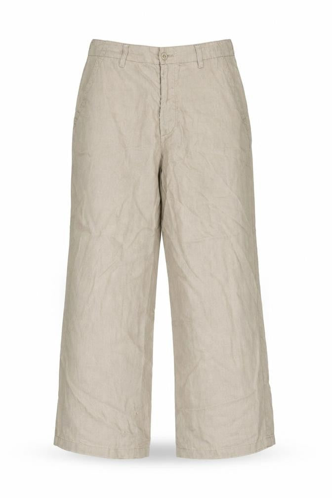 Linea Womens Beige Linen Trousers Size 32 in L26 in Regular Button
