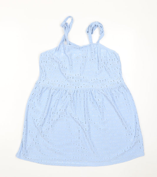 Yours Womens Blue Polyester Tunic Tank Size 16 Square Neck - Embroidered
