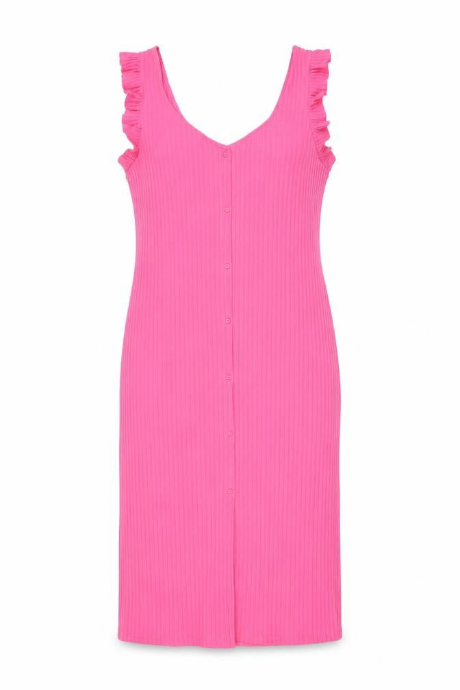 Zara Womens Pink Polyester A-Line Size L Scoop Neck Pullover - Frill, Buttons