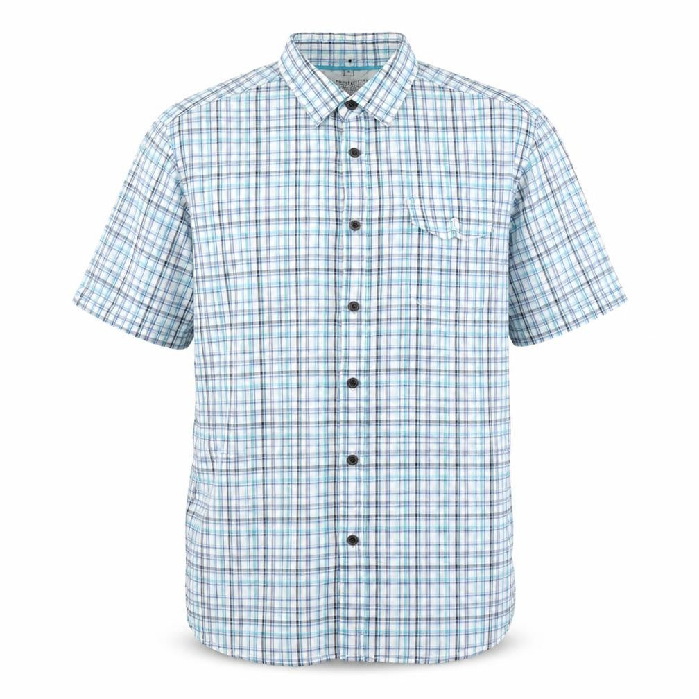 RJR.John Rocha Mens Blue Plaid Cotton Button-Up Size XL Collared Button - Pocket