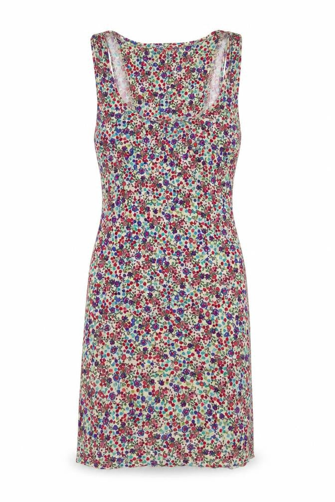 Warehouse Womens Multicoloured Floral Viscose Bodycon Size 6 Scoop Neck Pullover