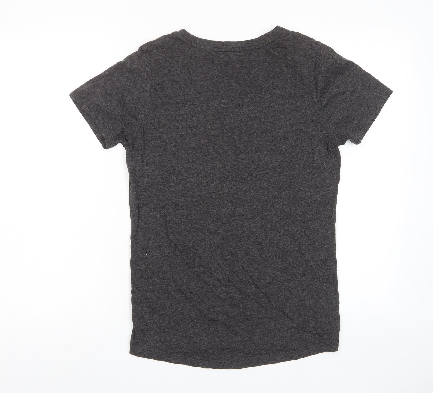 Camp David Womens Grey Polyester Basic T-Shirt Size L V-Neck