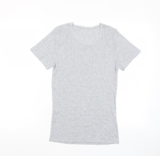 Marks and Spencer Womens Red Polyester Basic T-Shirt Size 12 V-Neck - Lace
