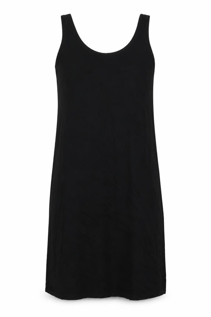 Marks & Spencer Womens Black Viscose Tank Dress Size S Scoop Neck Pullover