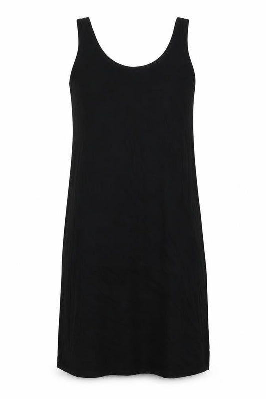 Marks & Spencer Womens Black Viscose Tank Dress Size S Scoop Neck Pullover