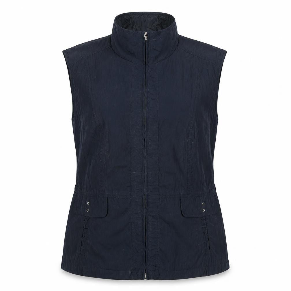 Barbara Lebek Womens Blue Gilet Jacket Size 16 Zip