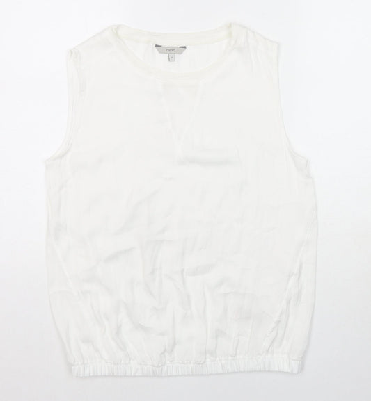 NEXT Womens White Polyester Basic Tank Size 12 Round Neck