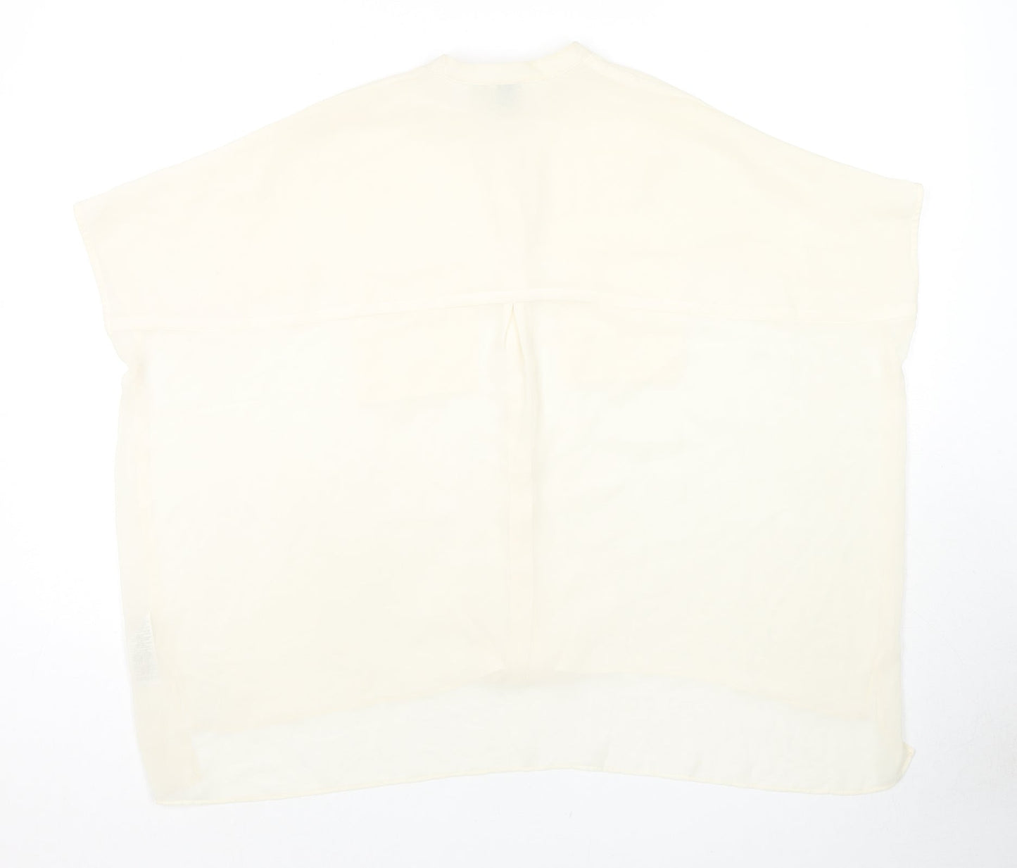 ASOS Womens Ivory Polyester Basic Button-Up Size 6 Round Neck - Sheer