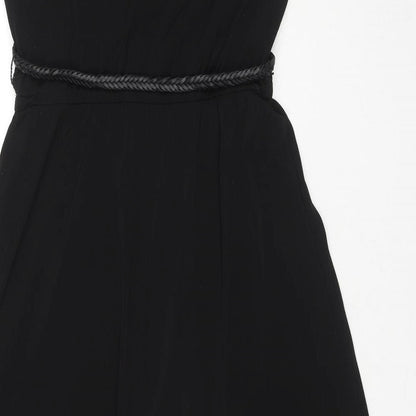 Cristina B. Womens Black Polyester Maxi Size S Round Neck Pullover - Belted