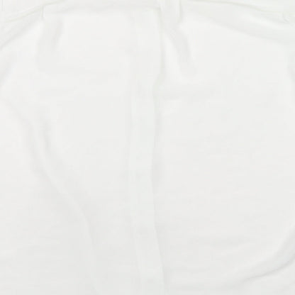 Mango Womens White Polyester Basic Button-Up Size M Round Neck