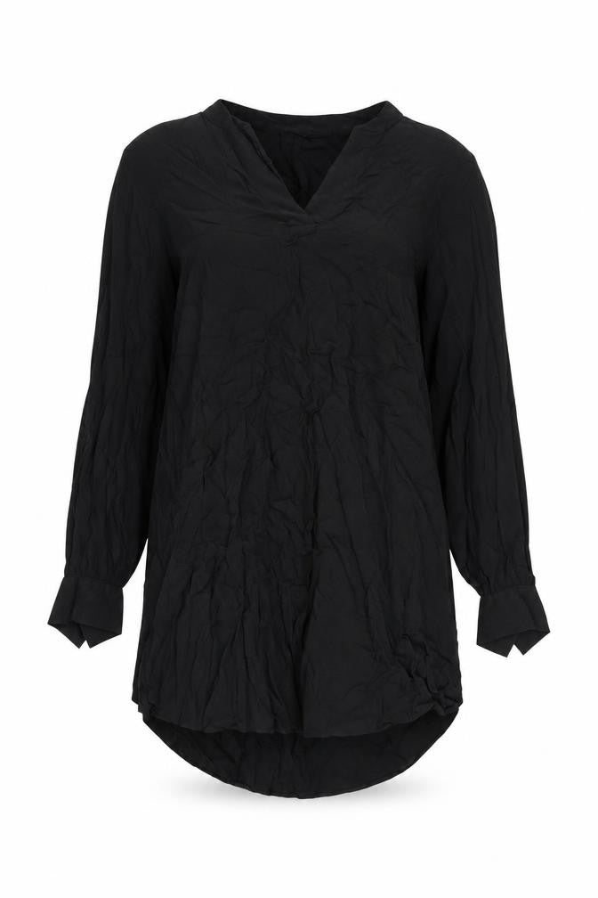 H&M Womens Black Viscose A-Line Size S V-Neck Button