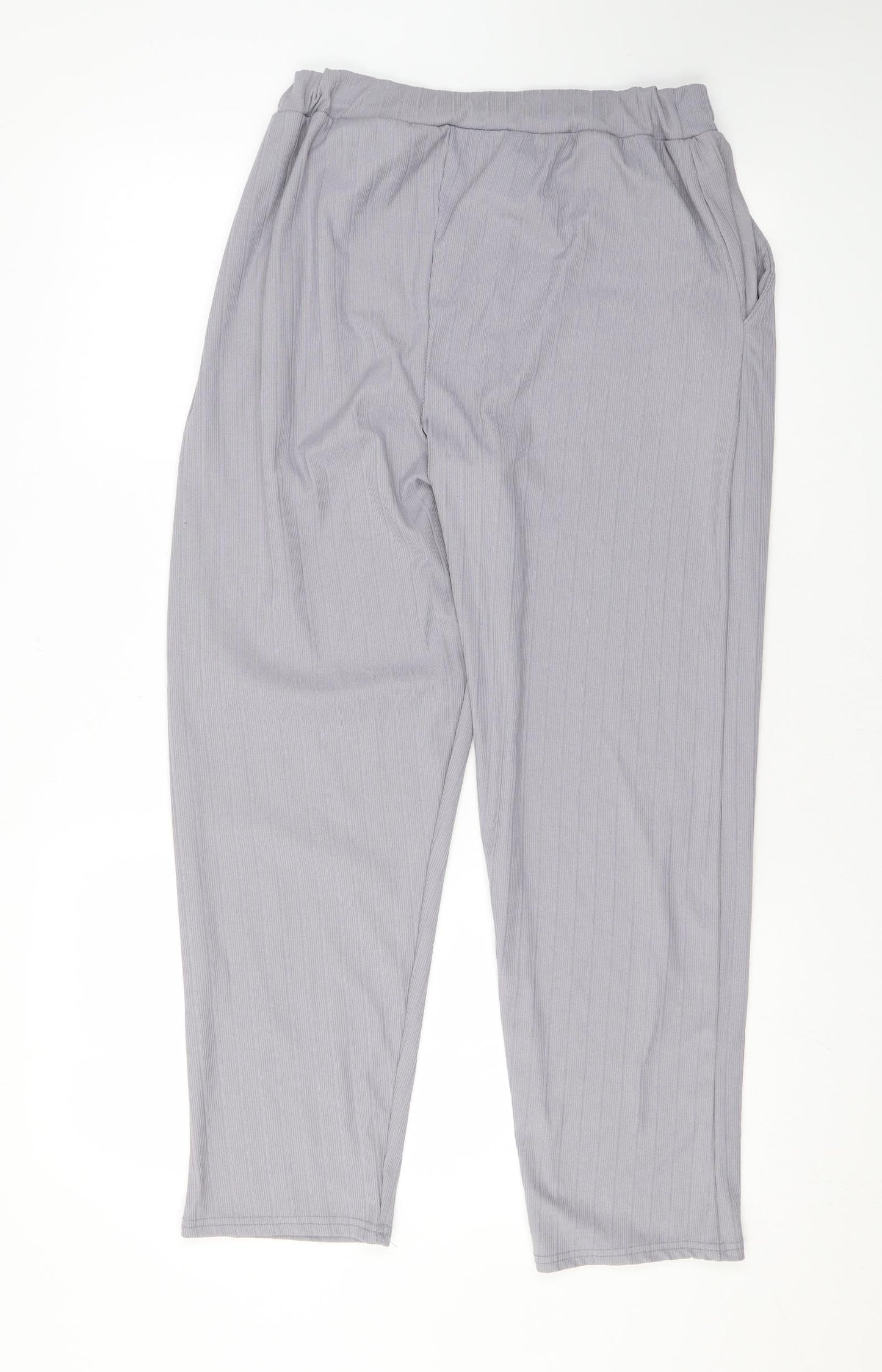 Misspap Womens Grey Polyester Trousers Size M L25 in Regular Drawstring