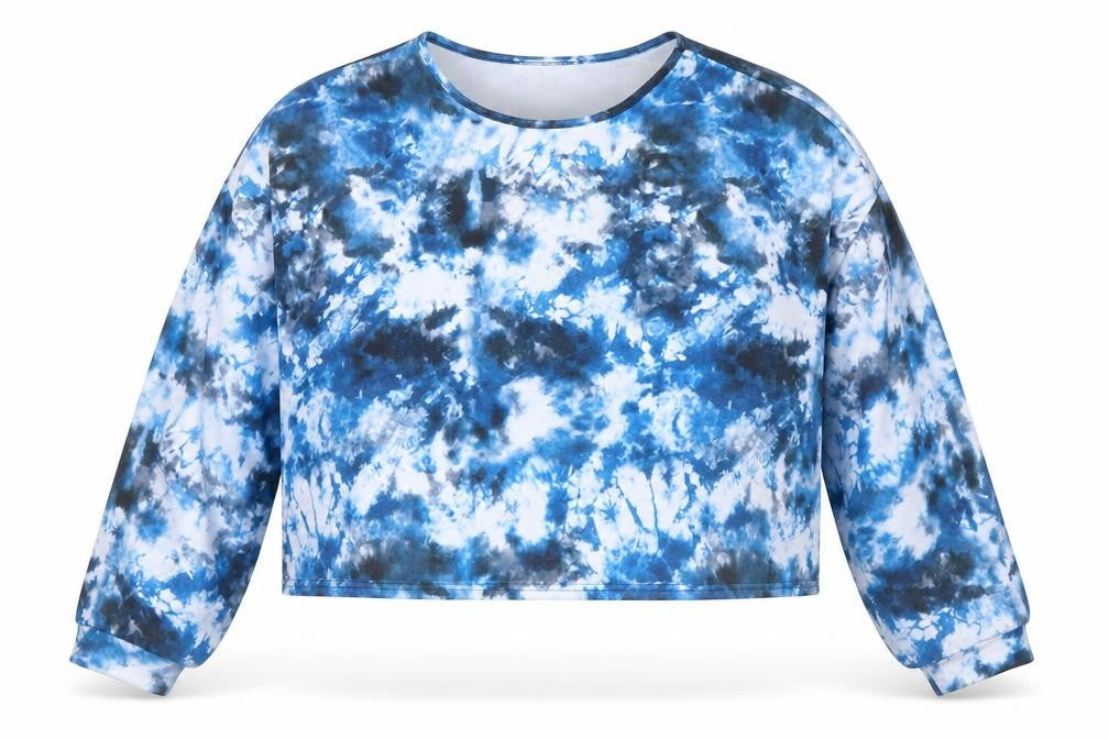 Simply Be Womens Blue Geometric Polyester Pullover Sweatshirt Size 18 Pullover - Tie Dye