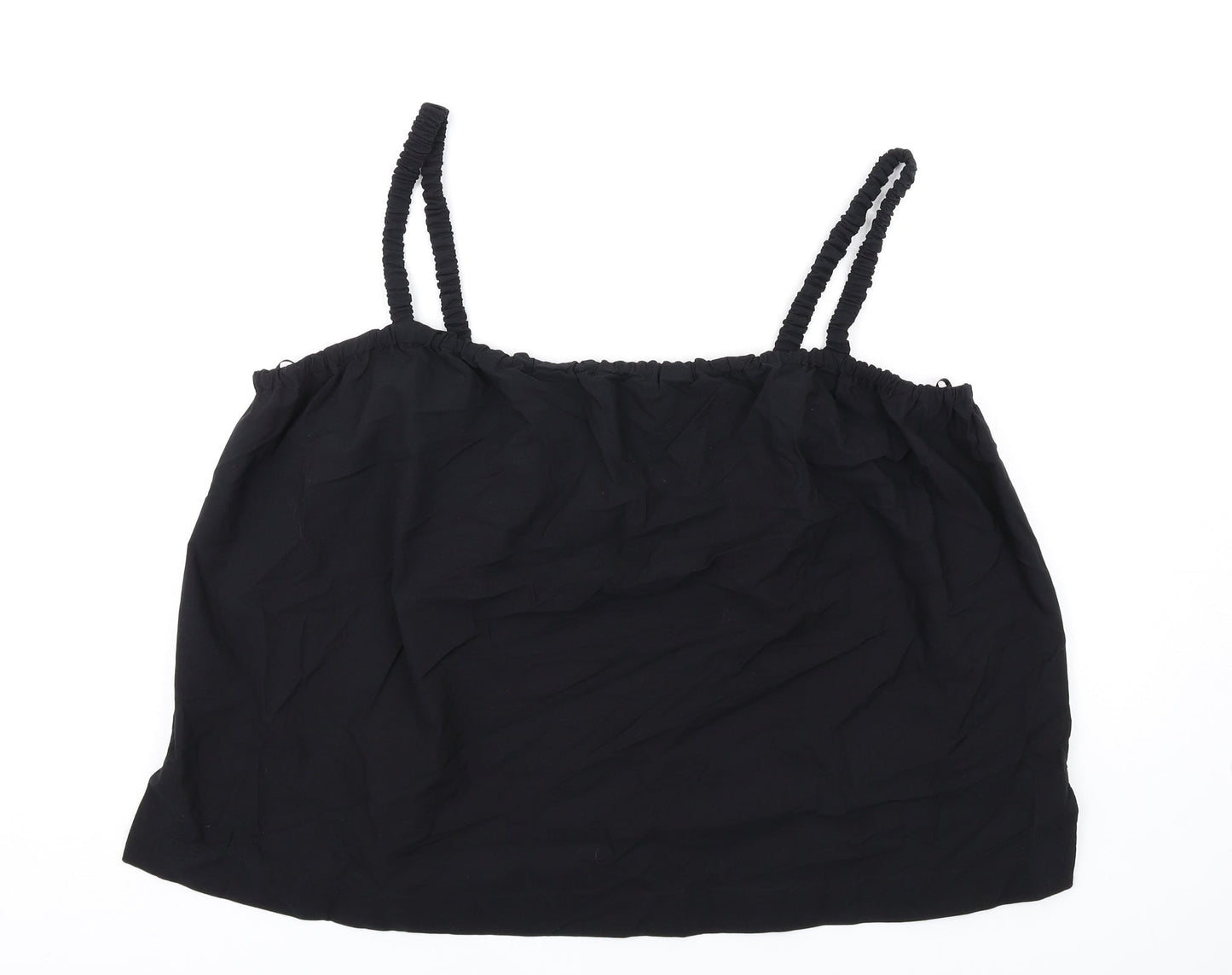Marks and Spencer Womens Black Cotton Basic Tank Size 22 Square Neck