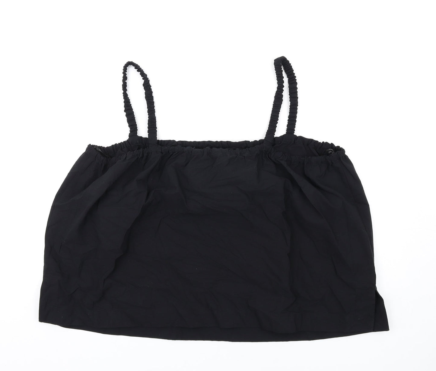 Marks and Spencer Womens Black Cotton Basic Tank Size 22 Square Neck