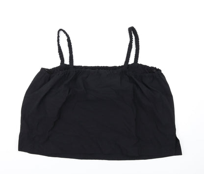 Marks & Spencer Womens Black Cotton Basic Tank Size 22 Square Neck