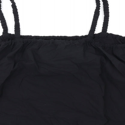 Marks & Spencer Womens Black Cotton Basic Tank Size 22 Square Neck