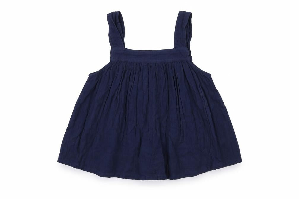 Marks & Spencer Girls Blue Cotton Basic Tank Size 10-11 Years Square Neck Pullover