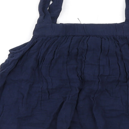 Brand and care label for Marks & Spencer girls’ blue cotton basic tank, size 10-11, years square neck pullover