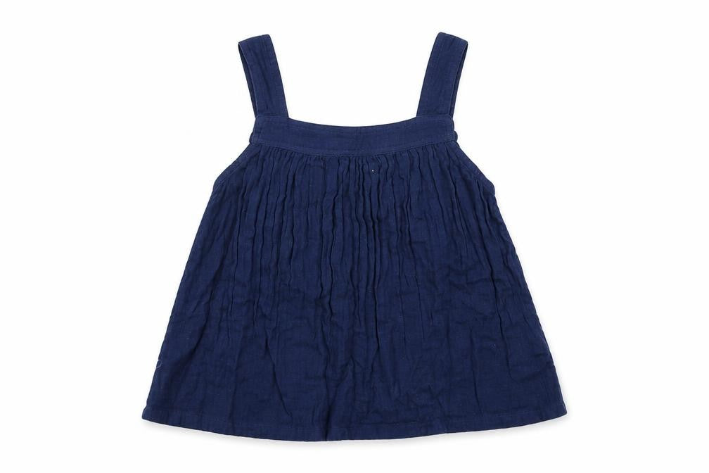 Marks & Spencer Girls Blue Cotton Basic Tank Size 12-13 Years Square Neck Pullover