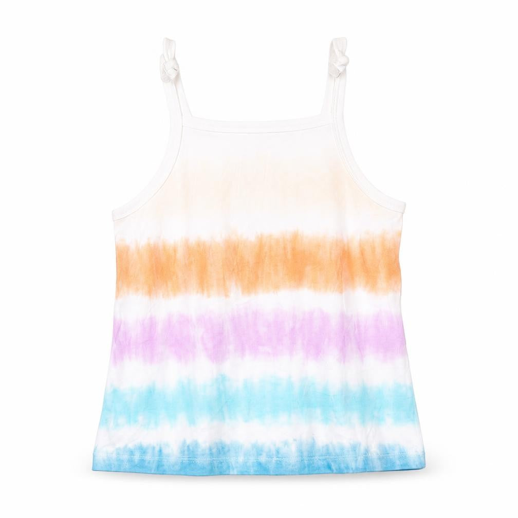 Marks & Spencer Girls Multicoloured Geometric Cotton Basic Tank Size 3-4 Years Square Neck Pullover