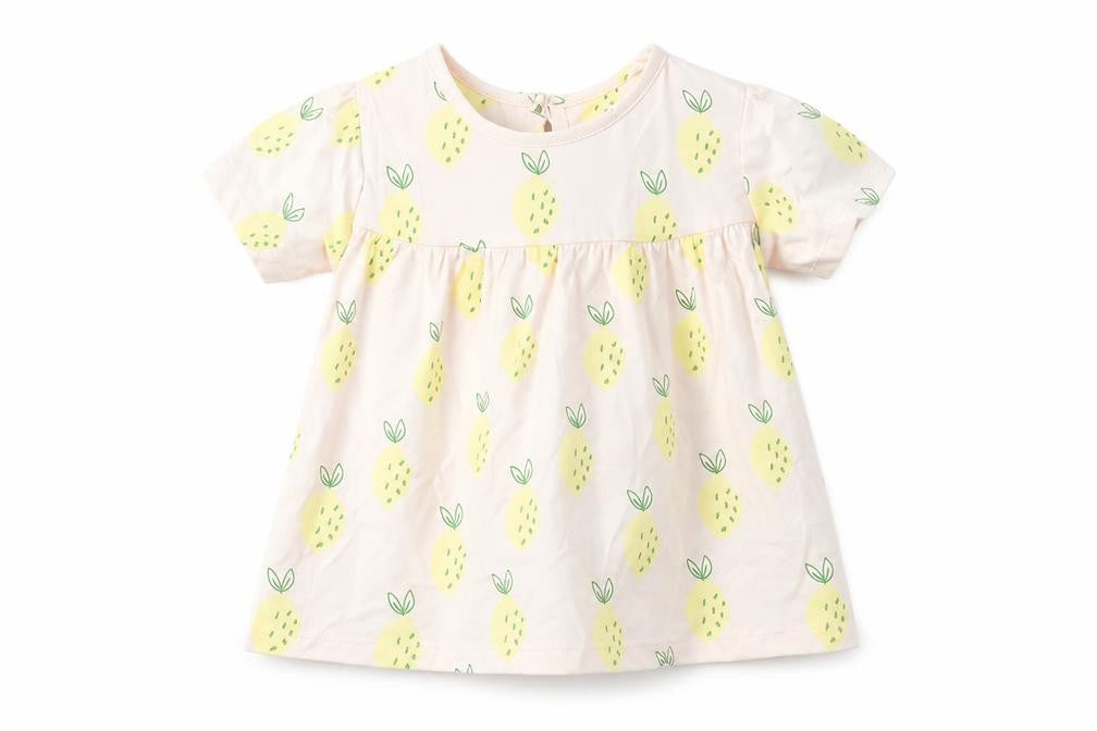 Marks & Spencer Girls Multicoloured Geometric Cotton Fit & Flare Size 12-18 Months Round Neck Button