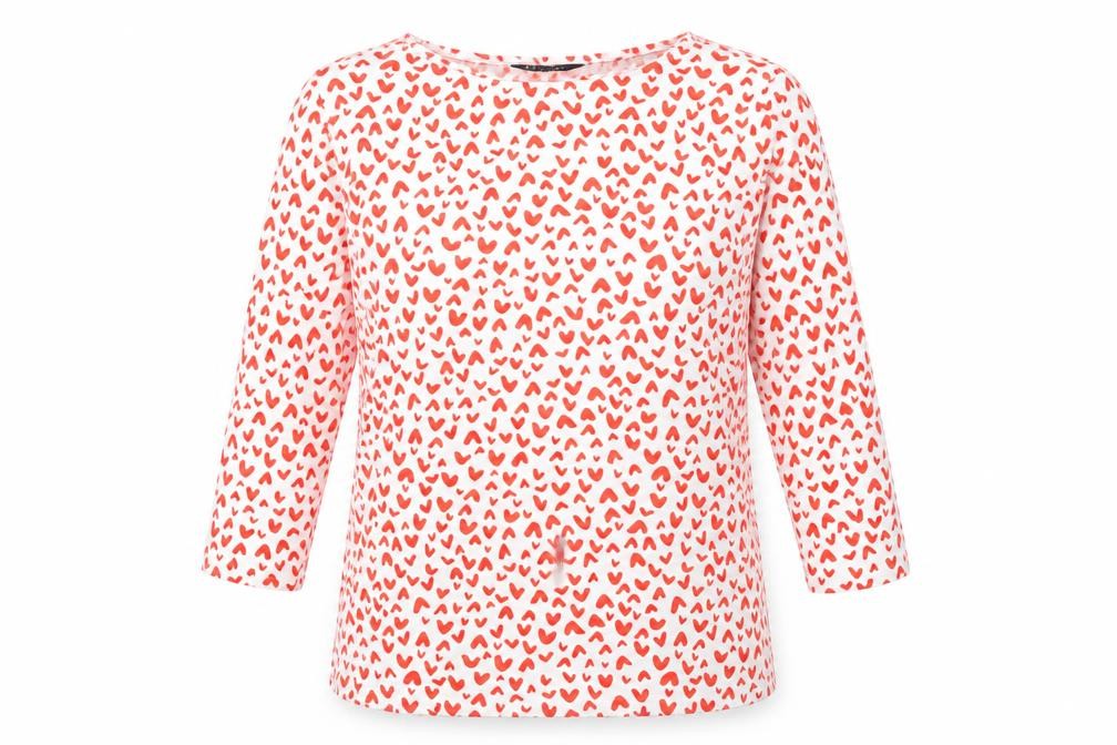 Marks & Spencer Womens White Geometric Cotton Basic T-Shirt Size 10 Round Neck