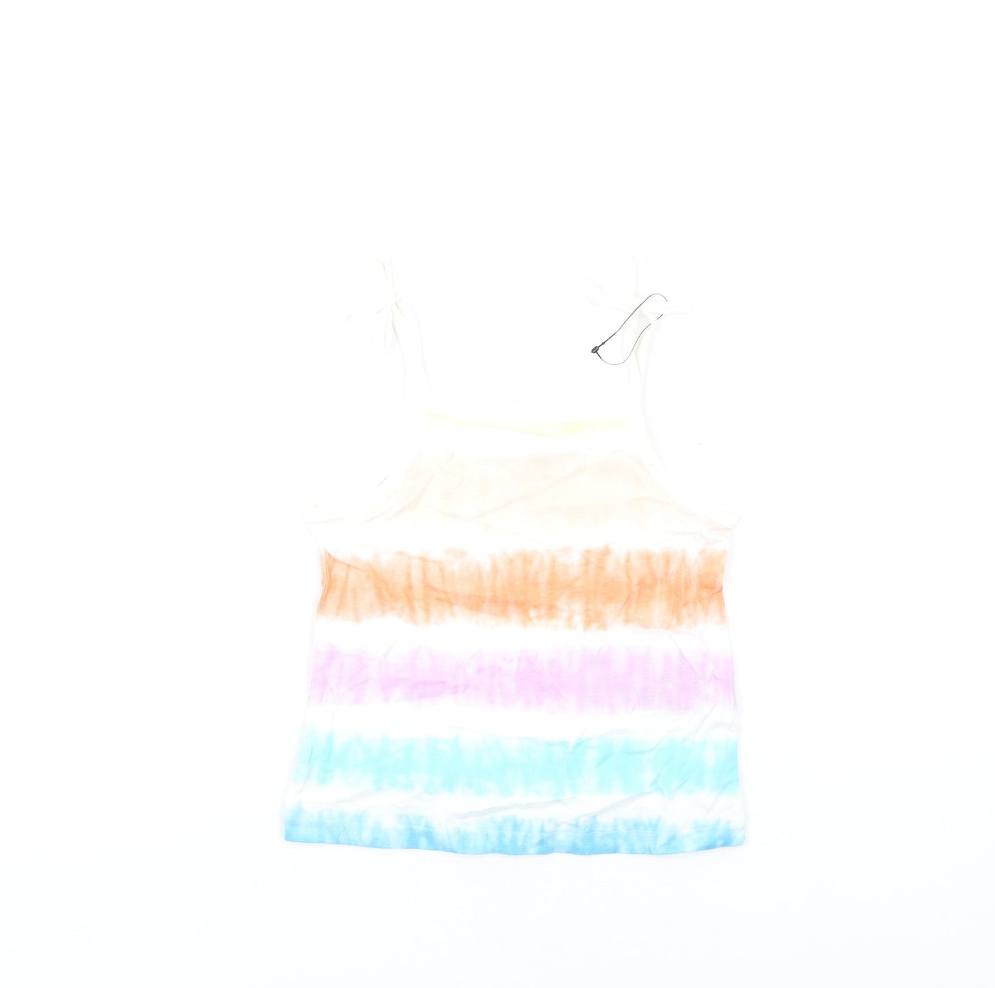 Marks and Spencer Girls Multicoloured Geometric Cotton Basic Tank Size 3-4 Years Square Neck Pullover