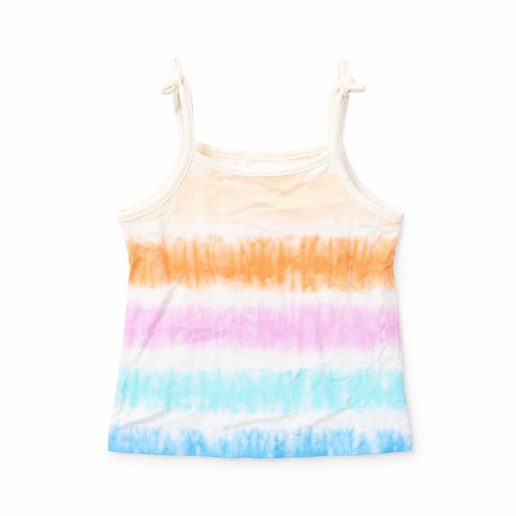 Marks & Spencer Girls Multicoloured Geometric Cotton Basic Tank Size 3-4 Years Square Neck Pullover