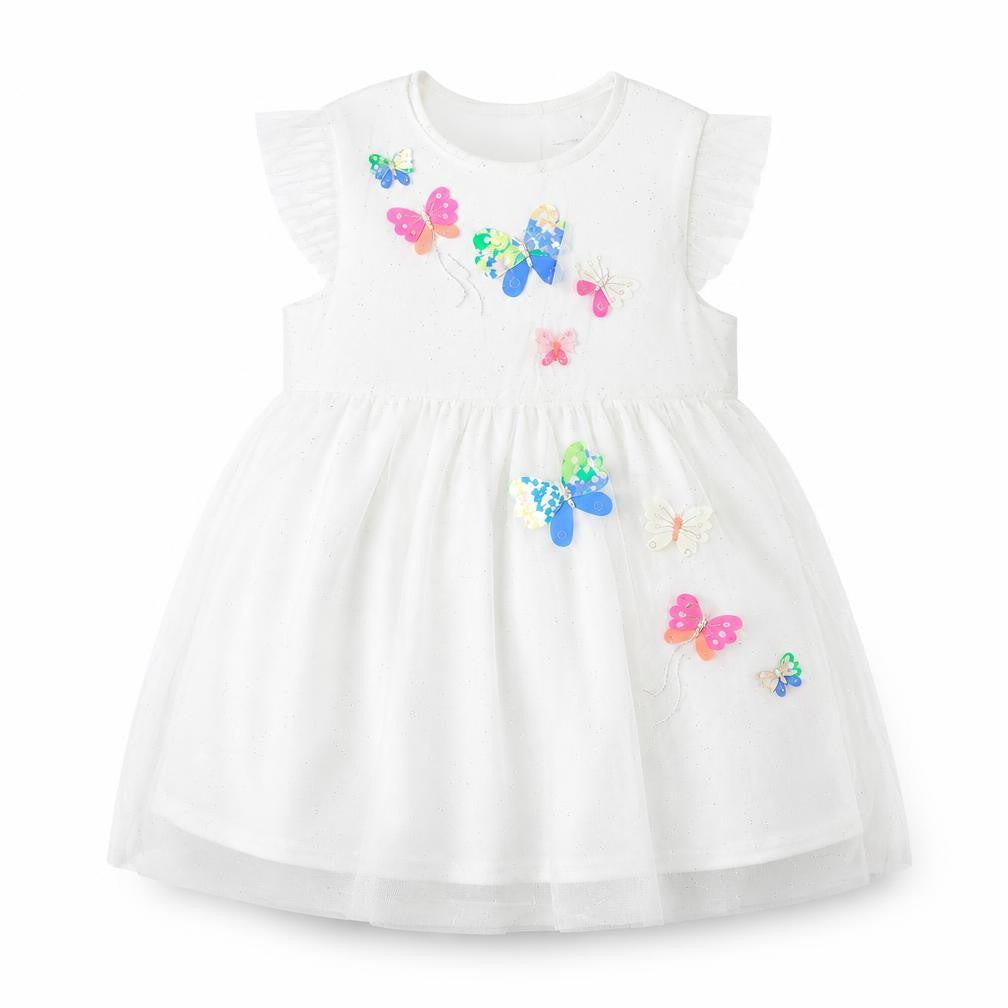 Marks & Spencer Girls White PLA Fibre Tutu Dress Size 18-24 Months Round Neck Button