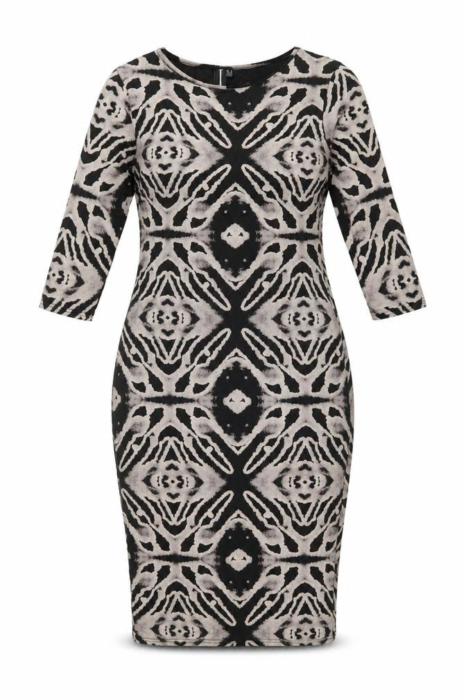 Izabel London Womens Black Tie Dye Viscose Bodycon Size 12 Round Neck Pullover