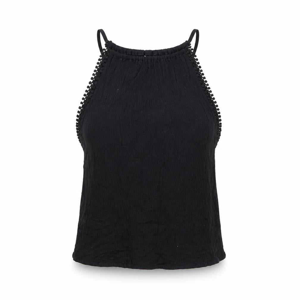 H&M Womens Black Viscose Basic T-Shirt Size 8 Halter