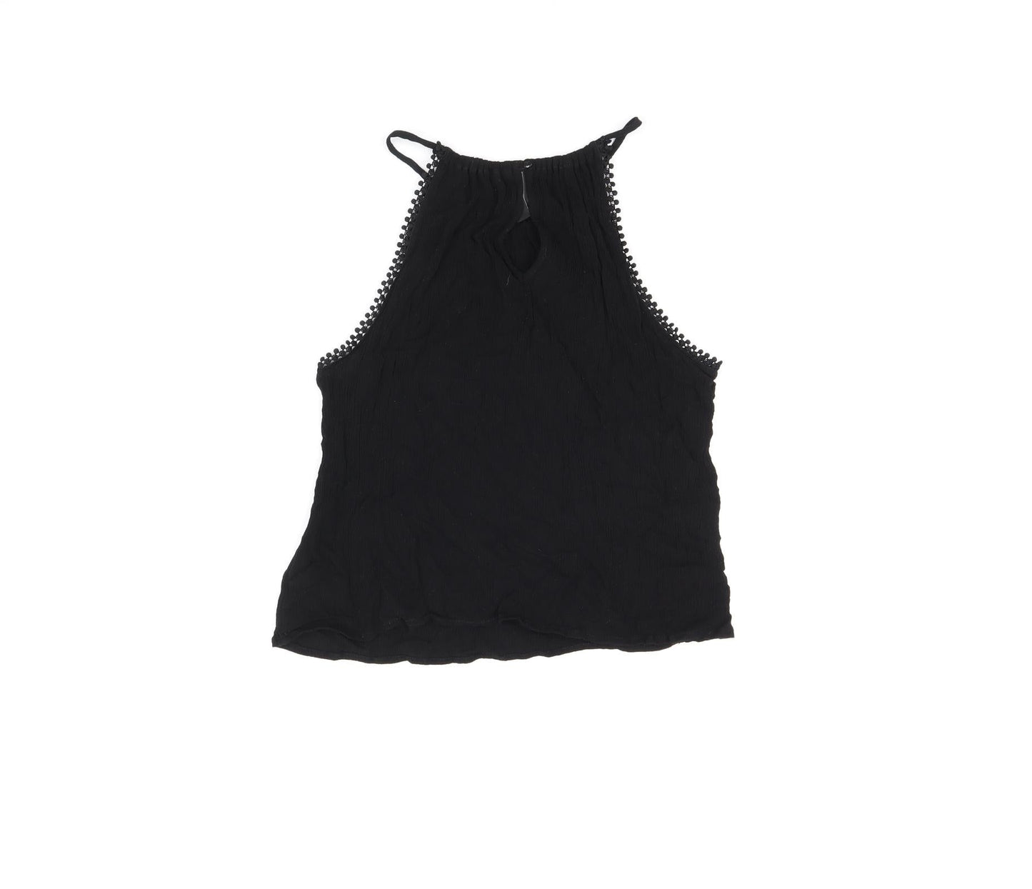 H&M Womens Black Viscose Basic T-Shirt Size 8 Halter