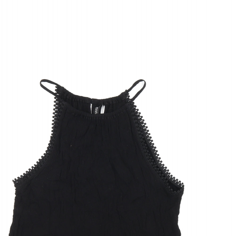 H&M Womens Black Viscose Basic T-Shirt Size 8 Halter