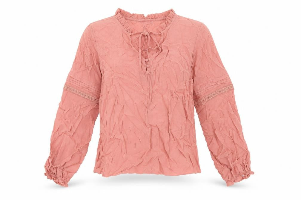 Per Una Womens Pink Viscose Basic Blouse Size 8 V-Neck