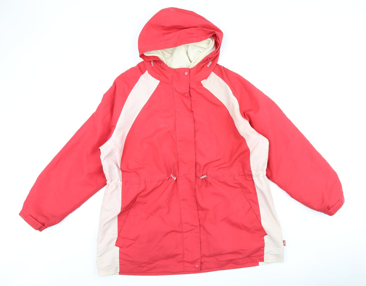 Bonmarché Womens Red Overcoat Coat Size L Zip