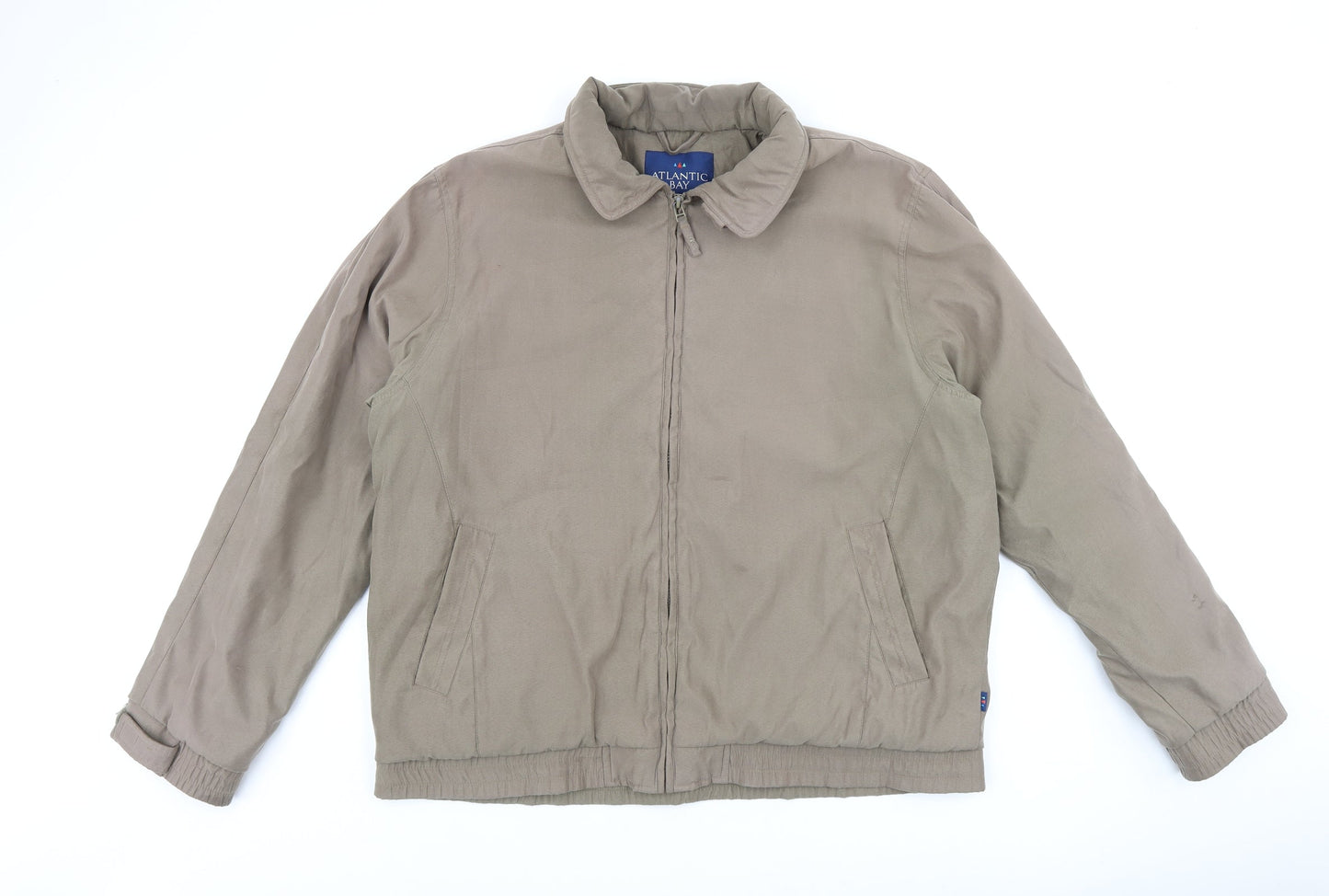 Atlantic Bay Mens Brown Jacket Coat Size XL Zip