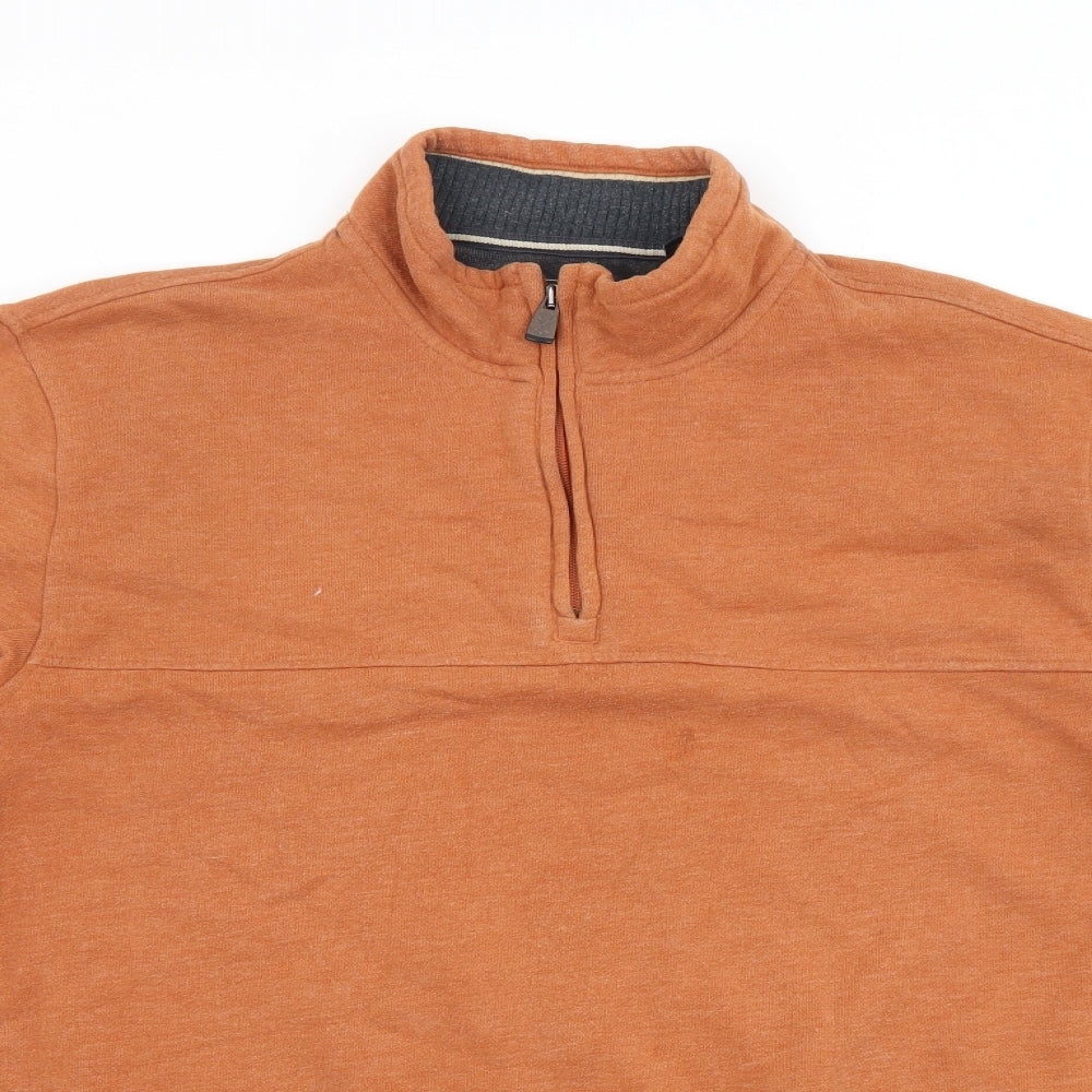 Arrow Mens Orange Cotton Pullover Sweatshirt Size L
