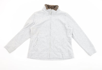 Marks & Spencer Womens Grey Jacket Size 18 Zip - Pockets