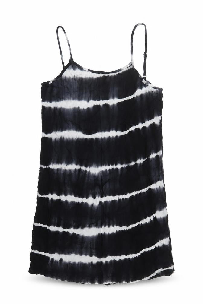Missguided Womens Black Tie Dye Polyester Slip Dress Size M Round Neck Pullover
