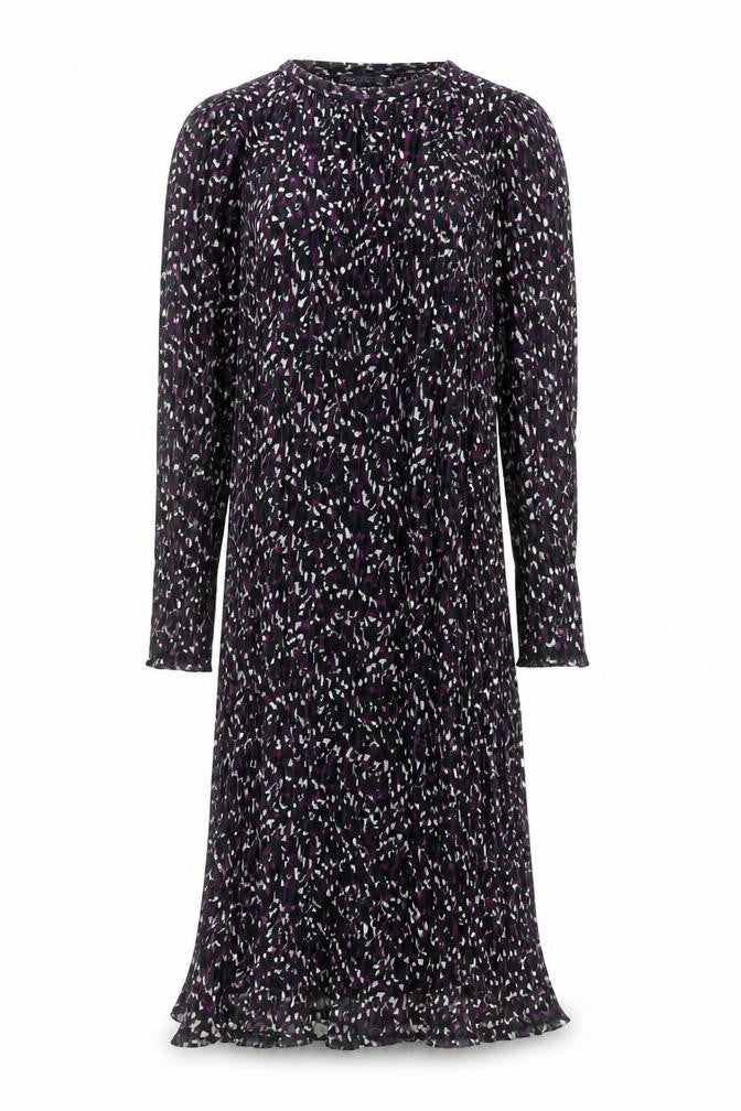 Marks & Spencer Womens Black Geometric Polyester A-Line Size 10 Round Neck Pullover