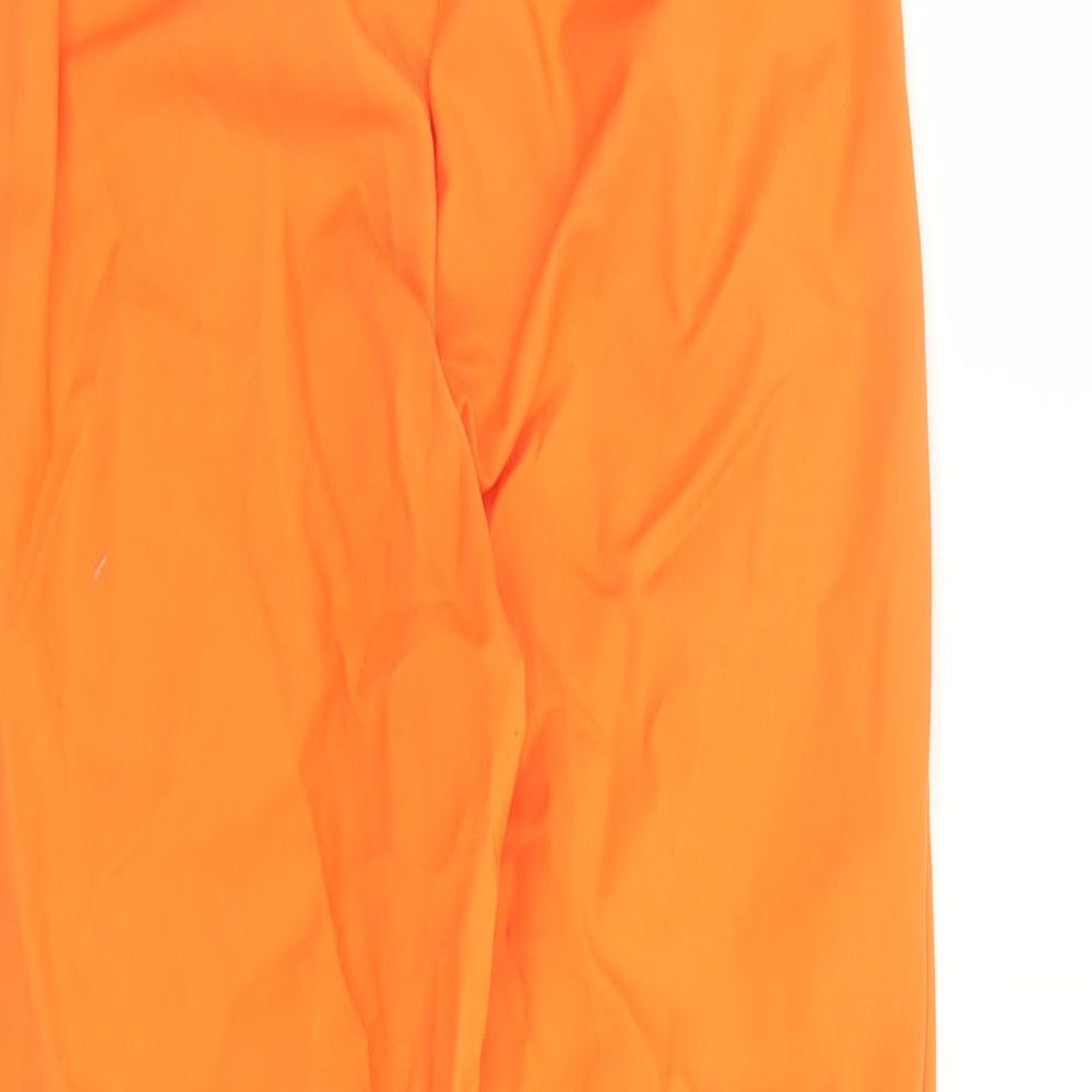 Marks and Spencer Womens Orange Cotton Capri Trousers Size 6 L22 in Slim Zip - Elasticated Waist Pockets