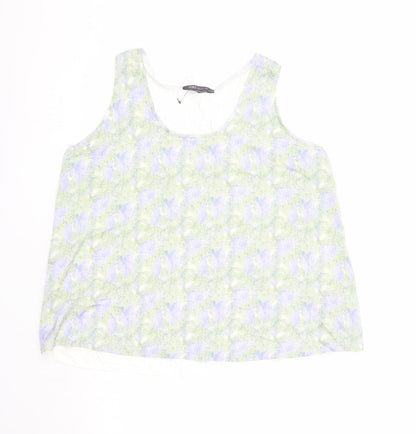 Marks & Spencer Womens Multicoloured Geometric Polyester Basic Tank Size 16 Round Neck