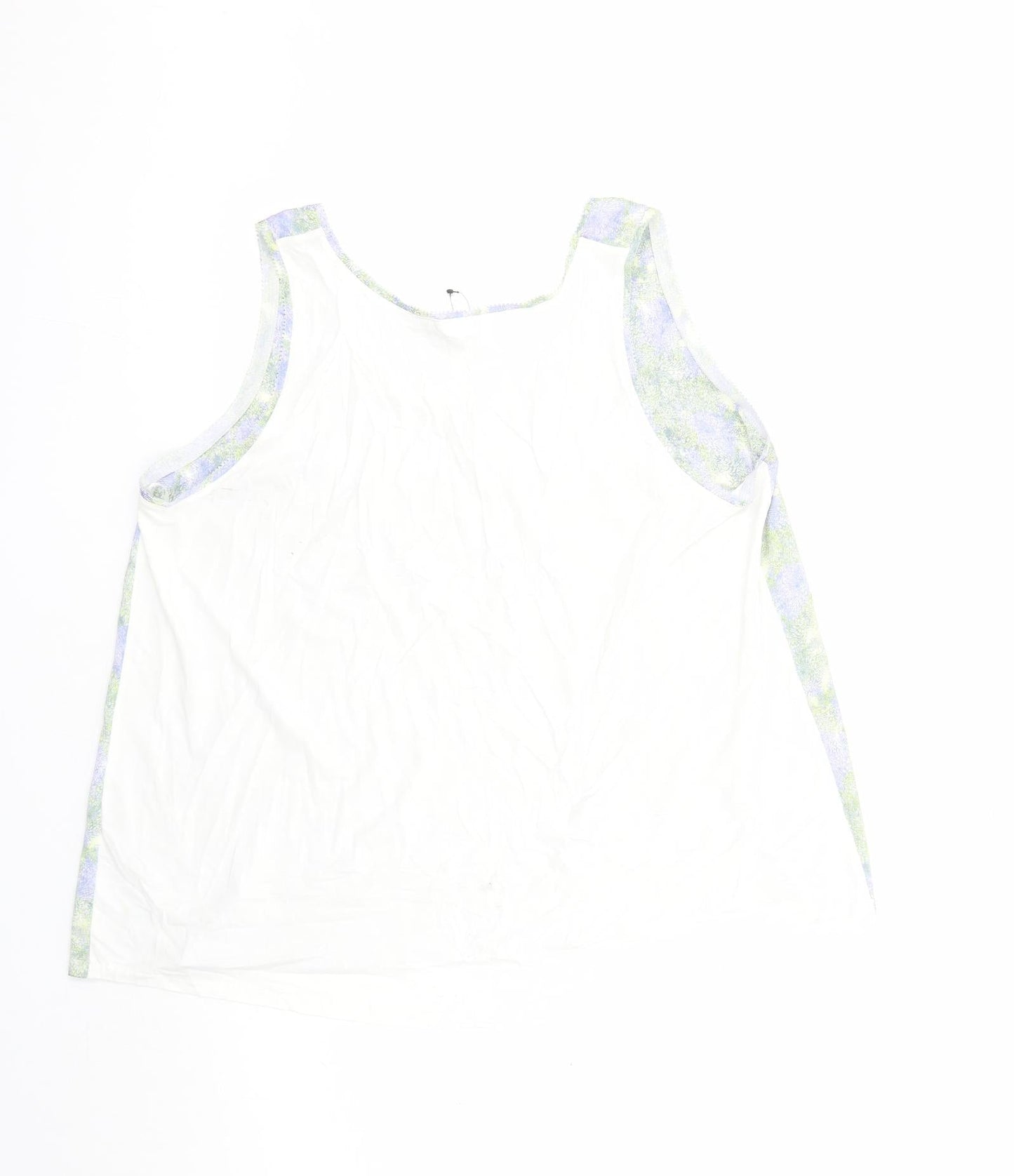 Marks and Spencer Womens Multicoloured Geometric Polyester Basic Tank Size 16 Round Neck