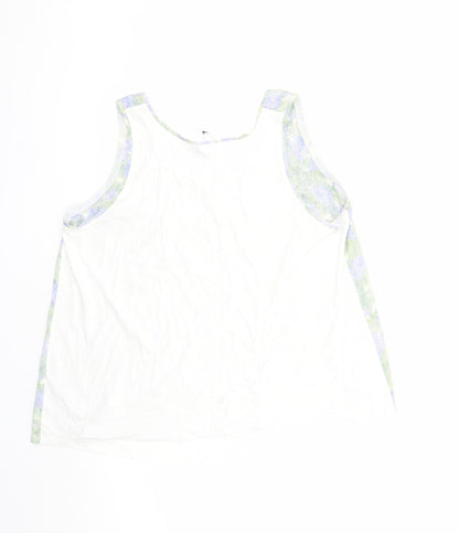 Marks & Spencer Womens Multicoloured Geometric Polyester Basic Tank Size 16 Round Neck