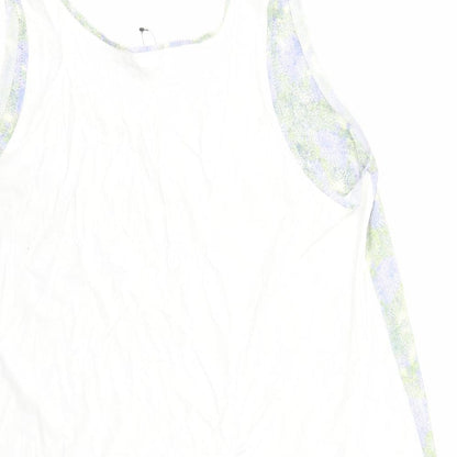 Marks & Spencer Womens Multicoloured Geometric Polyester Basic Tank Size 16 Round Neck