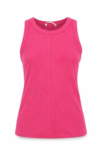 Dressberry Womens Pink 100% Cotton Basic Tank Size M Round Neck