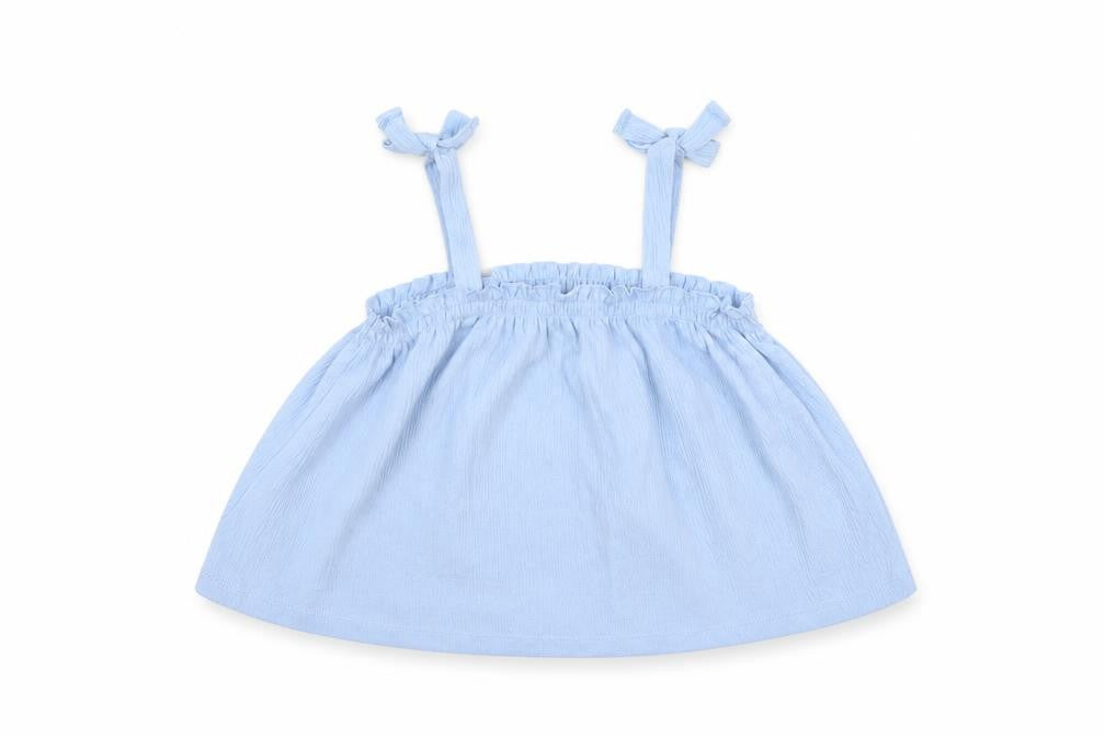 H&M Girls Blue Polyester Basic Blouse Size 3-4 Years Square Neck Pullover