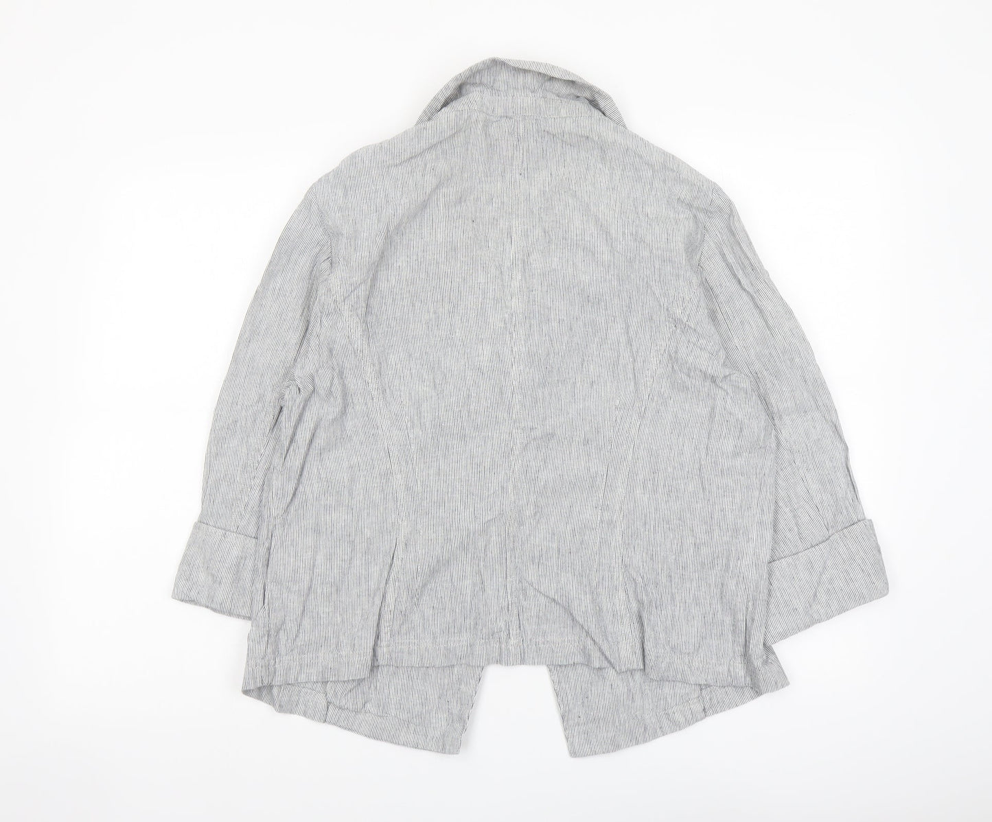 Per Uba Womens Grey Striped Jacket Size 18 Button